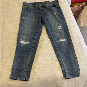 Distressed Blue Jeans